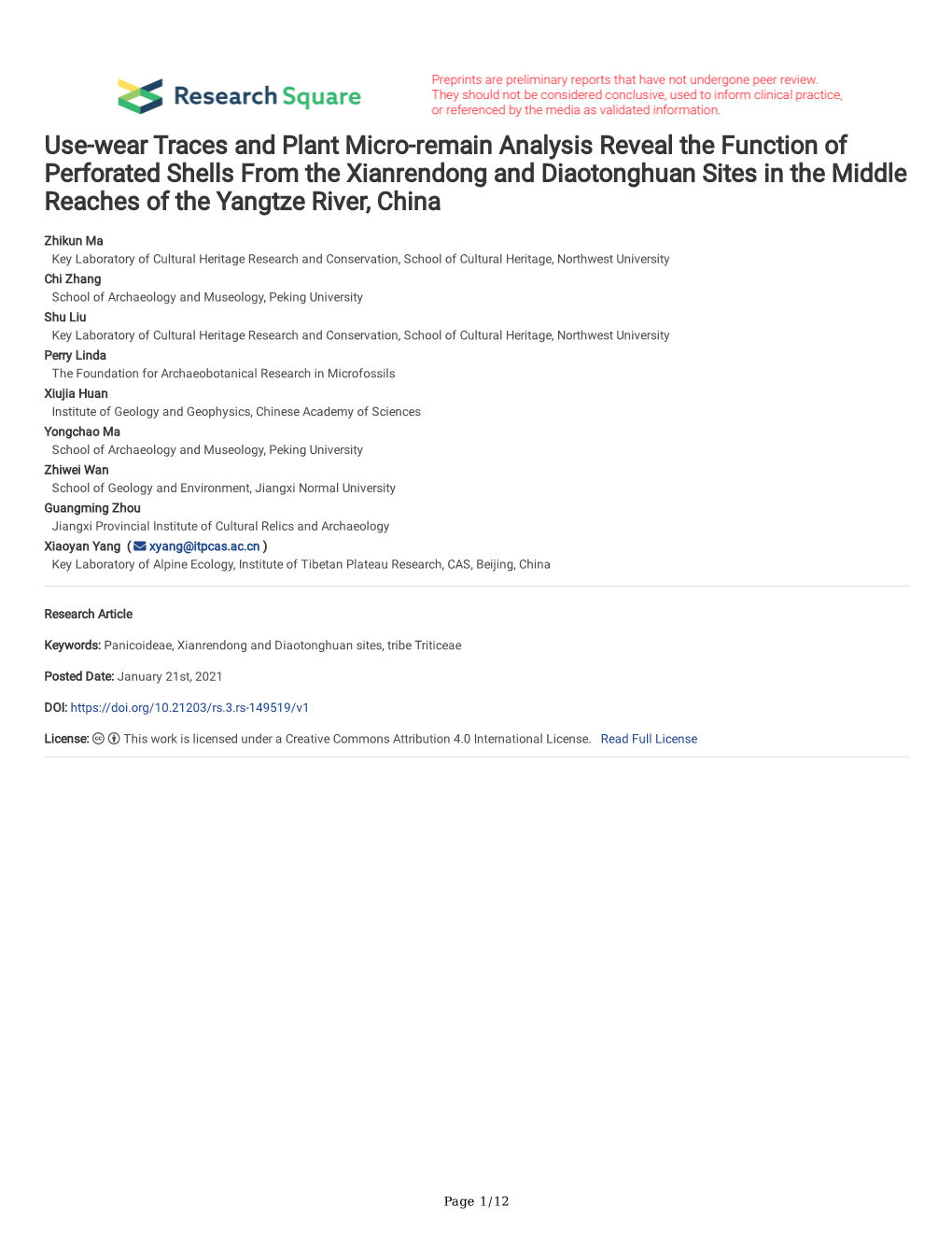 Use-Wear Traces and Plant Micro-Remain Analysis Reveal The