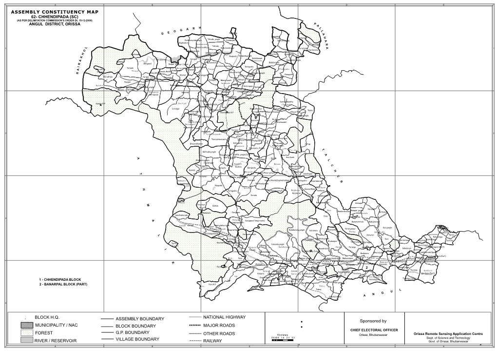 ASSEMBLY CONSTITUENCY MAP 62- CHHENDIPADA (SC) (AS PER DELIMITATION COMMISSION's ORDER Dt