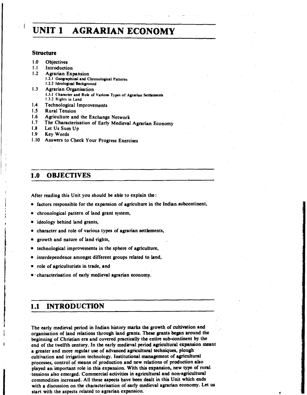 Unit 1 Agrarian Economy