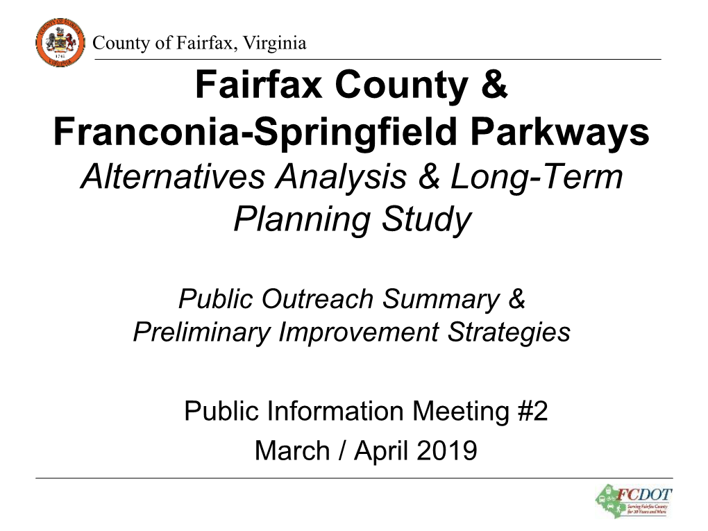 Fairfax County & Franconia-Springfield Parkways