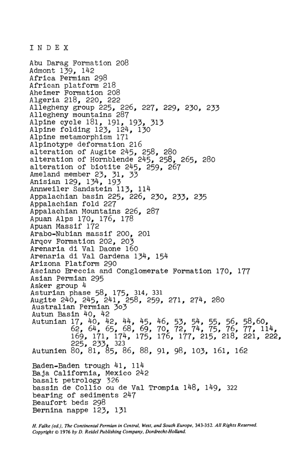 Abu Darag Formation 208 Admont 139, 142 Africa Permian 298