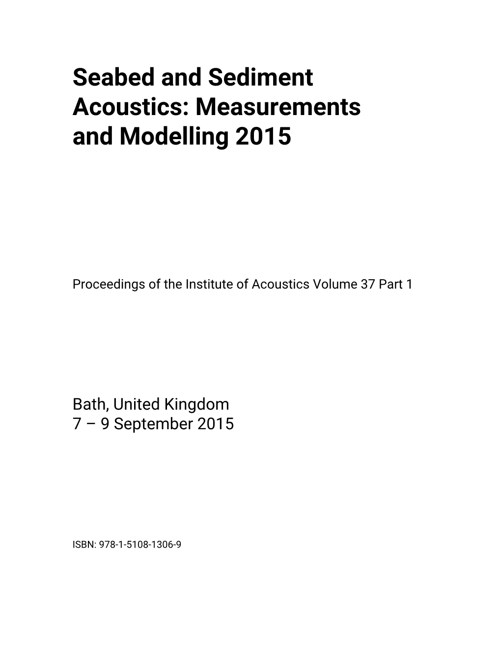 SEABED and SEDIMENT Acoustics 2015