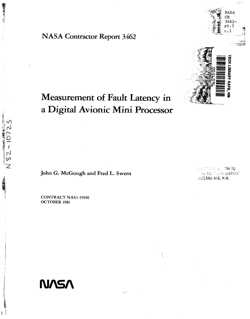 Measurement of Fault Latency in a Digital Avionic Mini Processor