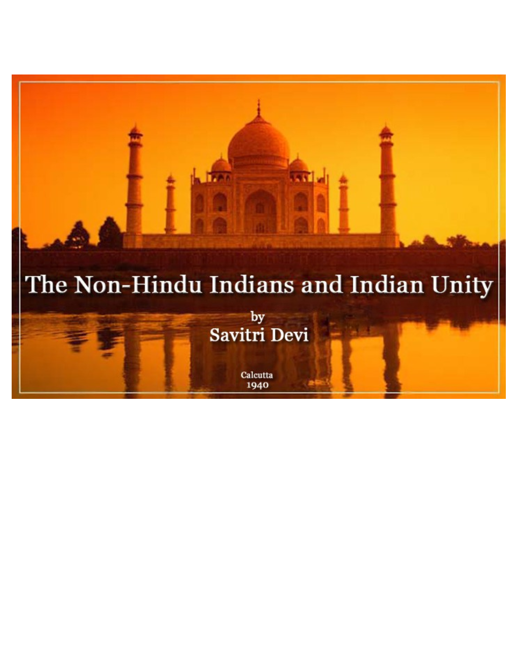 The Non-Hindu Indians and Indian Unity