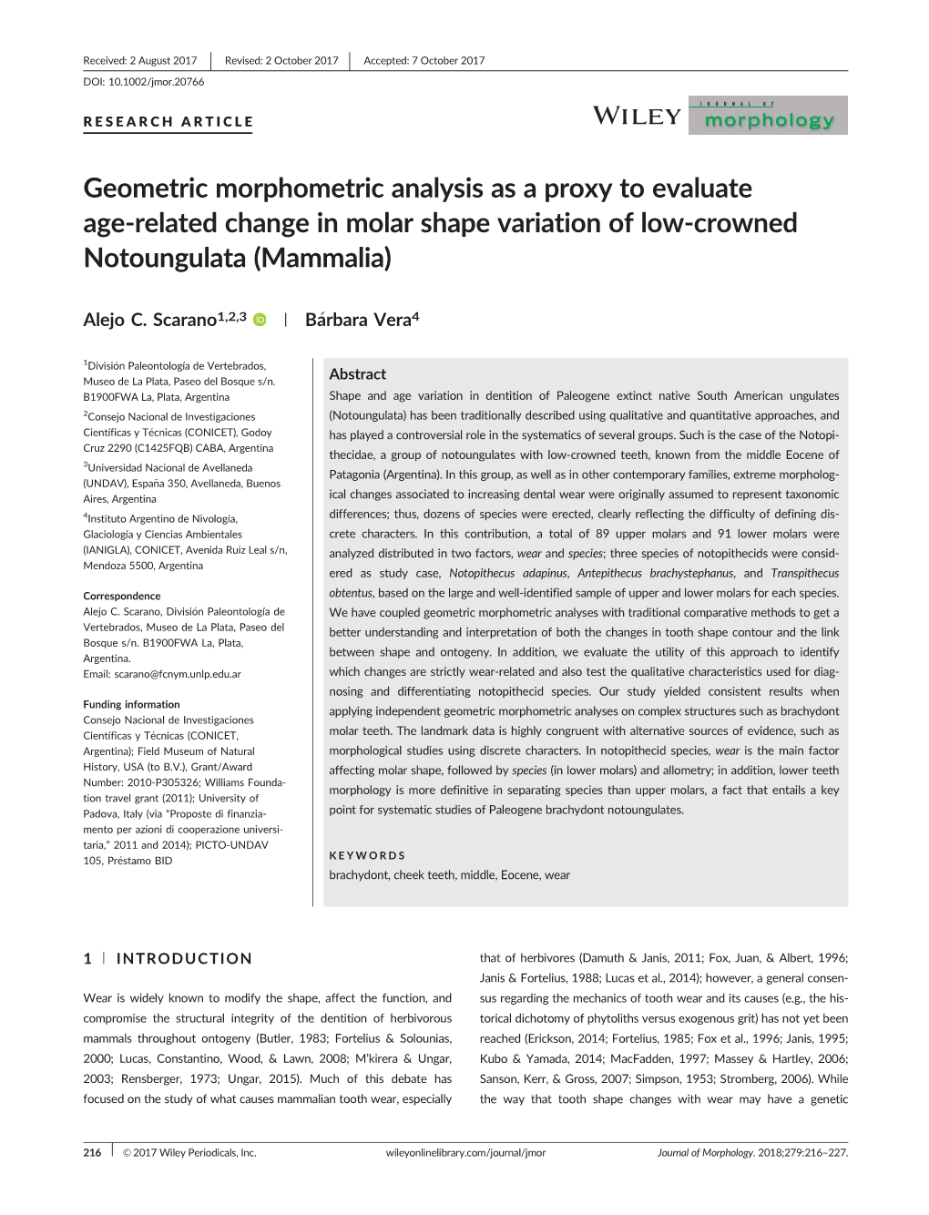 Geometric Morphometric Analysis As a Proxy to Evaluate Age‐Related Change in Molar Shape Variation of Low‐Cr