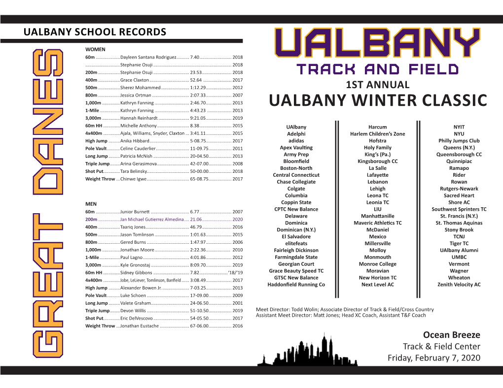 UALBANY WINTER CLASSIC 1-Mile