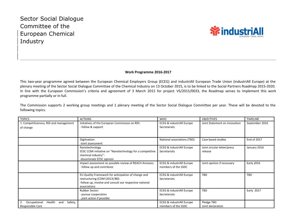 Work Programme 2016-2017