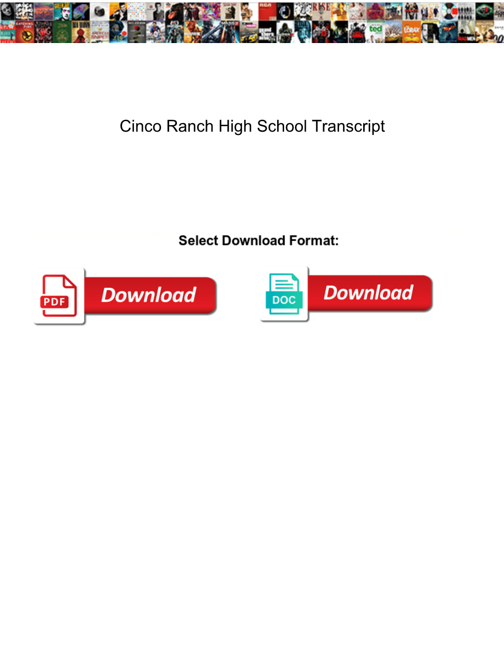 Cinco Ranch High School Transcript