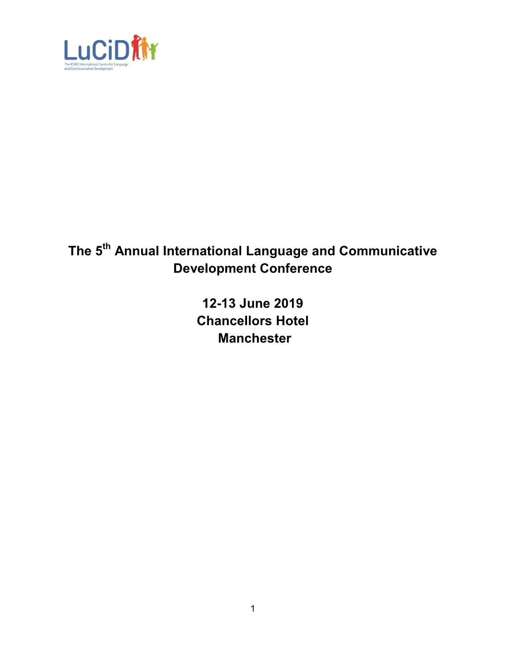 The 5 Annual International Language and Communicative Development