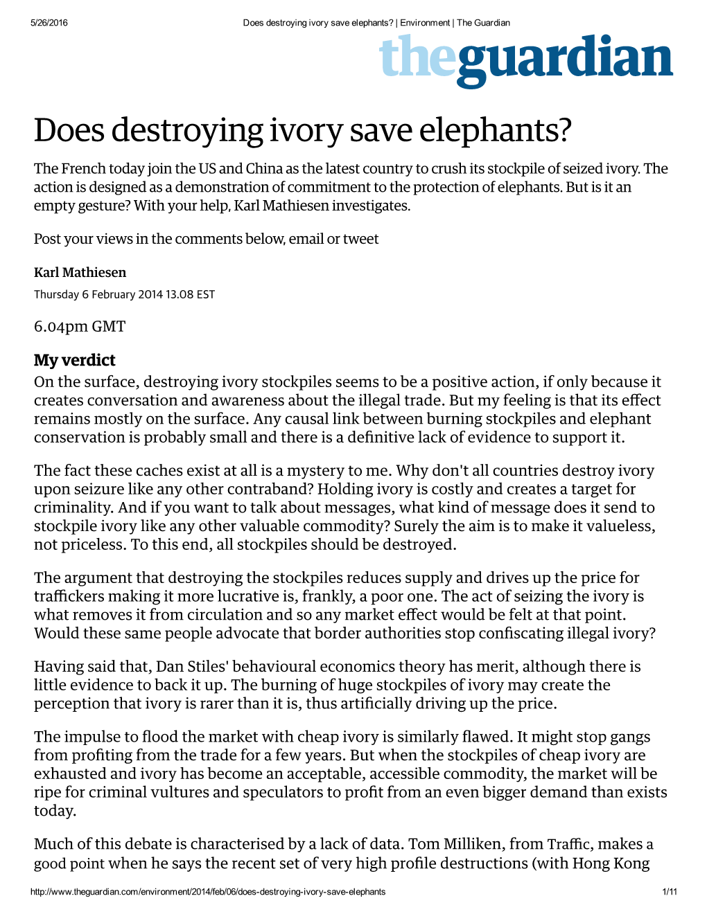 Does Destroying Ivory Save Elephants? | Environment | the Guardian