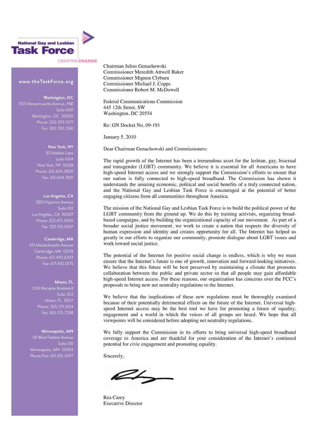 FCC Letter 2 Rea Carey