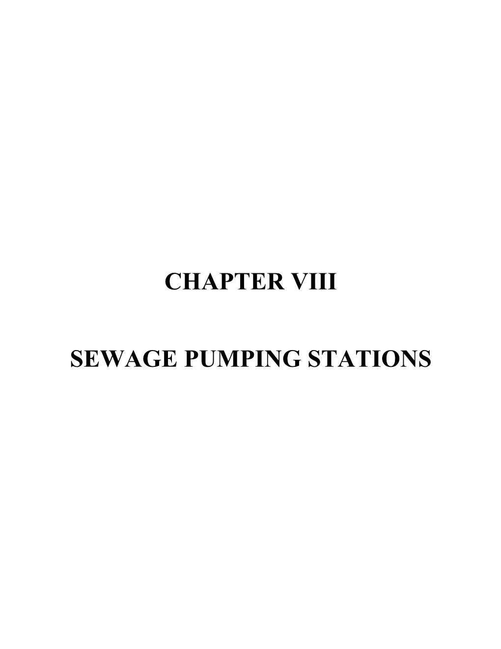 Sewage Pumping Stations