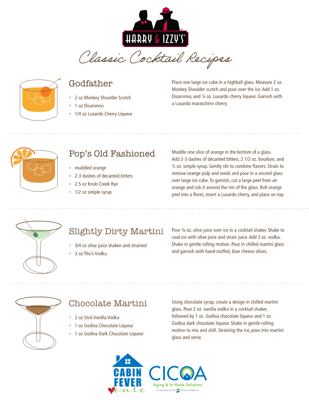 Classic Cocktail Recipes Godfather Place One Large Ice Cube in a Highball Glass