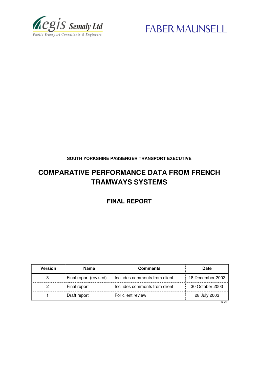 Comparative Performance Data from French Tramways Systems