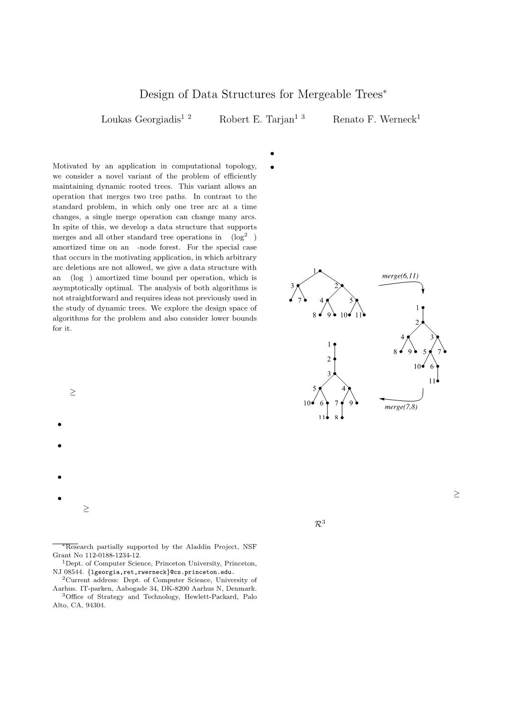 Design of Data Structures for Mergeable Trees∗