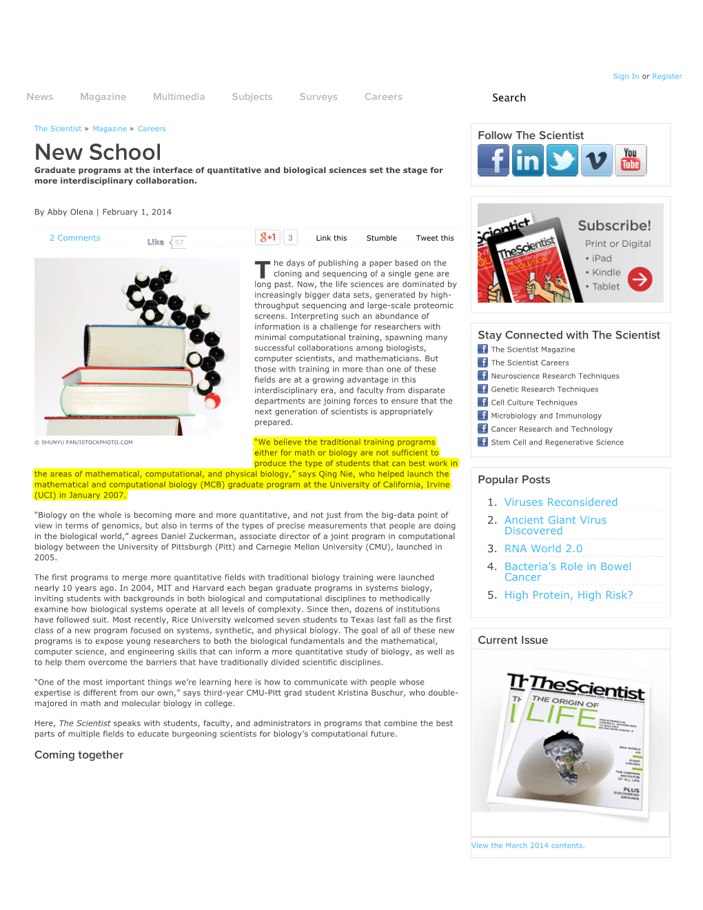 New School | the Scientist Magazine®