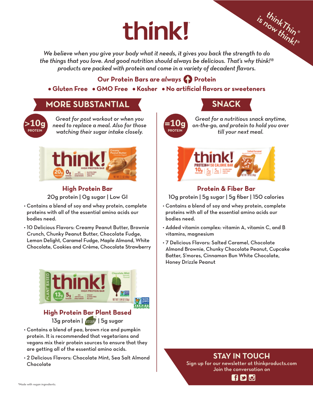 10G =10G SNACK MORE SUBSTANTIAL Thinkthin® Is Now
