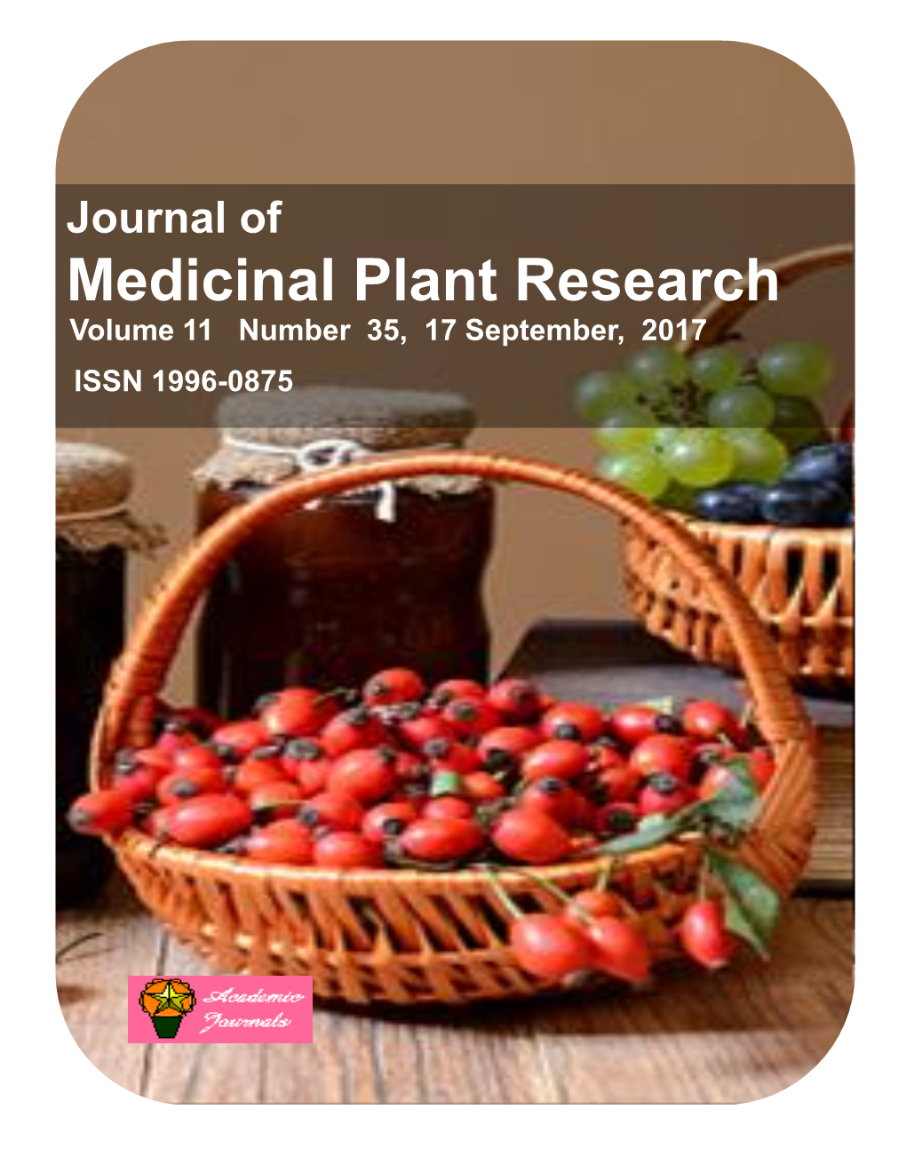 Medicinal Plant Research Volume 11 Number 35, 17 September, 2017 ISSN 1996-0875