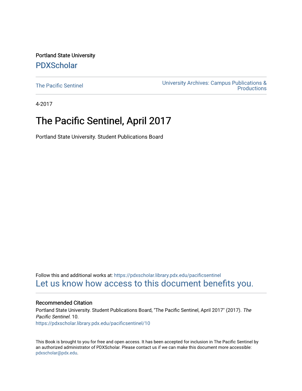 The Pacific Sentinel, April 2017