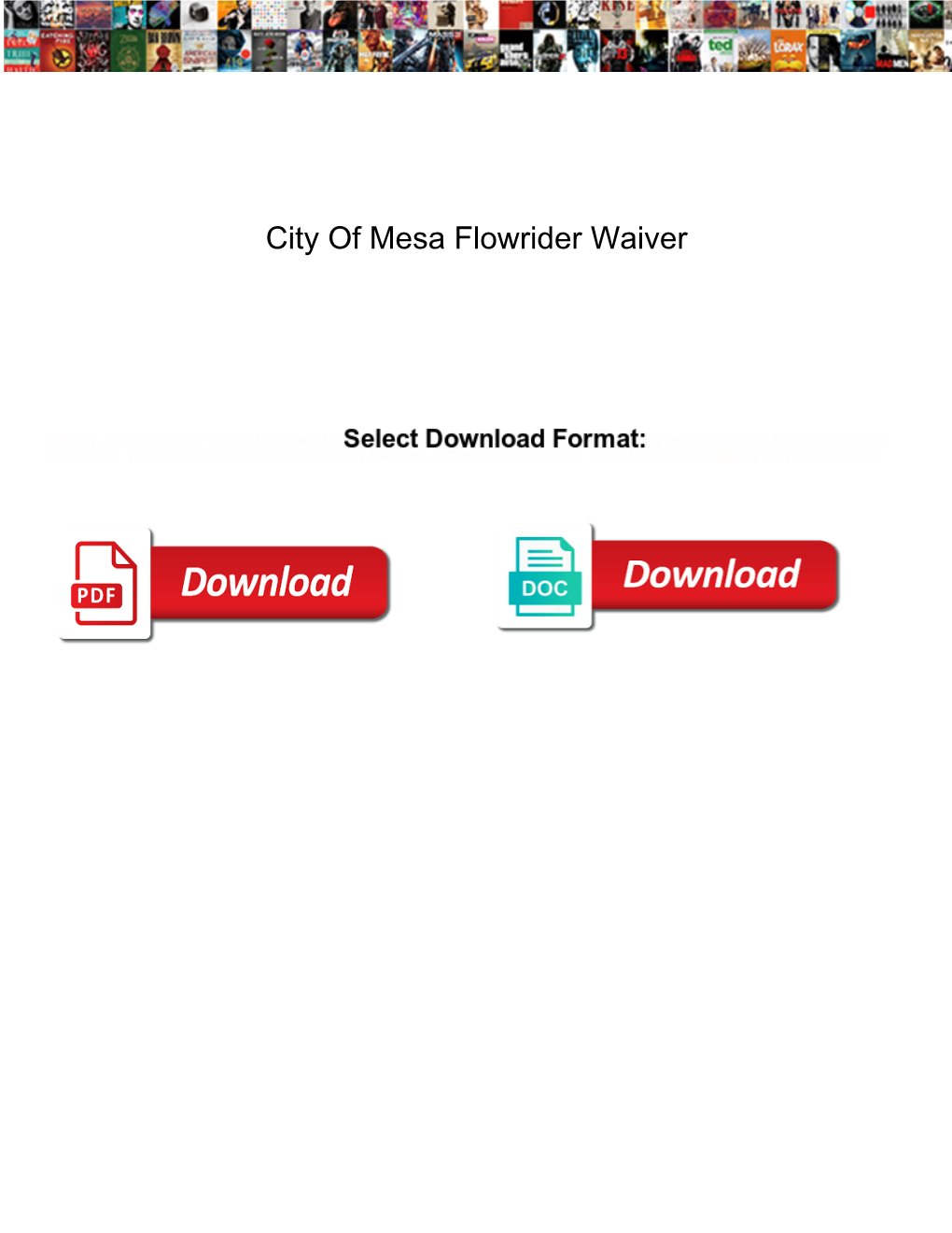 City of Mesa Flowrider Waiver