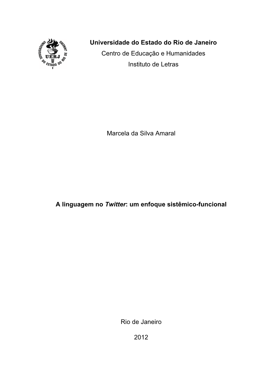 Universidade Do Estado Do Rio De Janeiro Centro De Educação E Humanidades