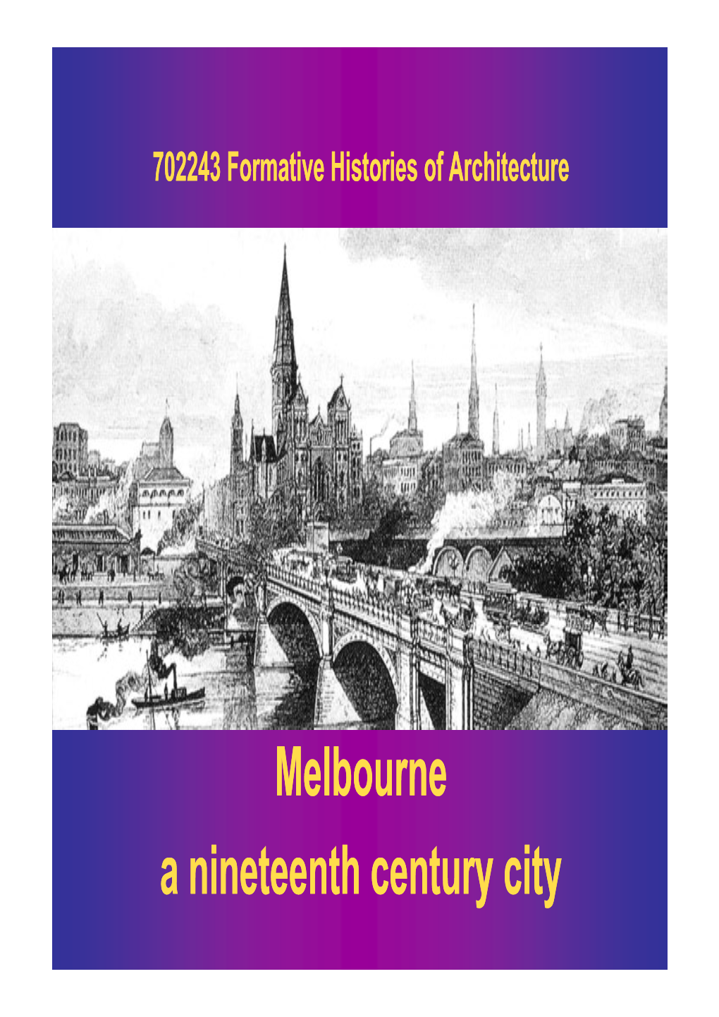 Nineteenth Century Melbourne