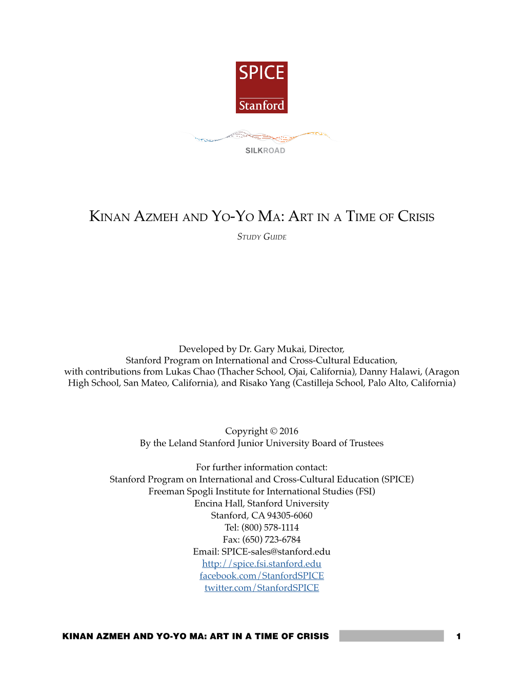 Kinan Azmeh and Yo-Yo Ma: Art in a Time of Crisis Study Guide