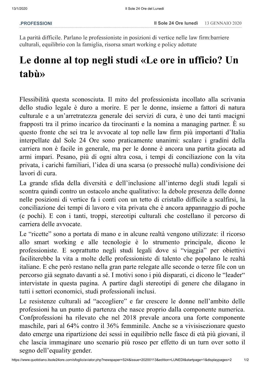 Il Sole 24 Ore Del Lunedì