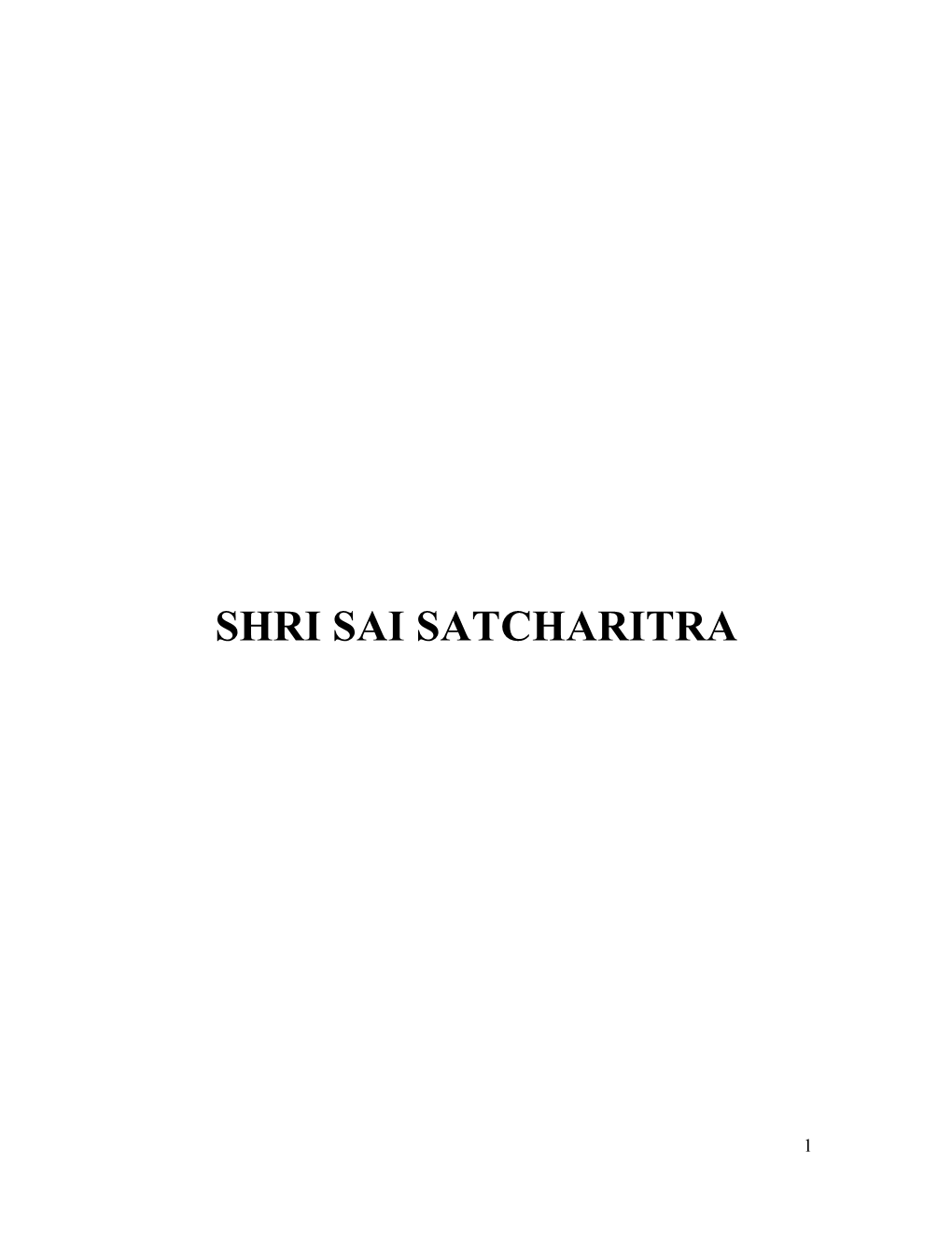 Shri Sai Satcharitra