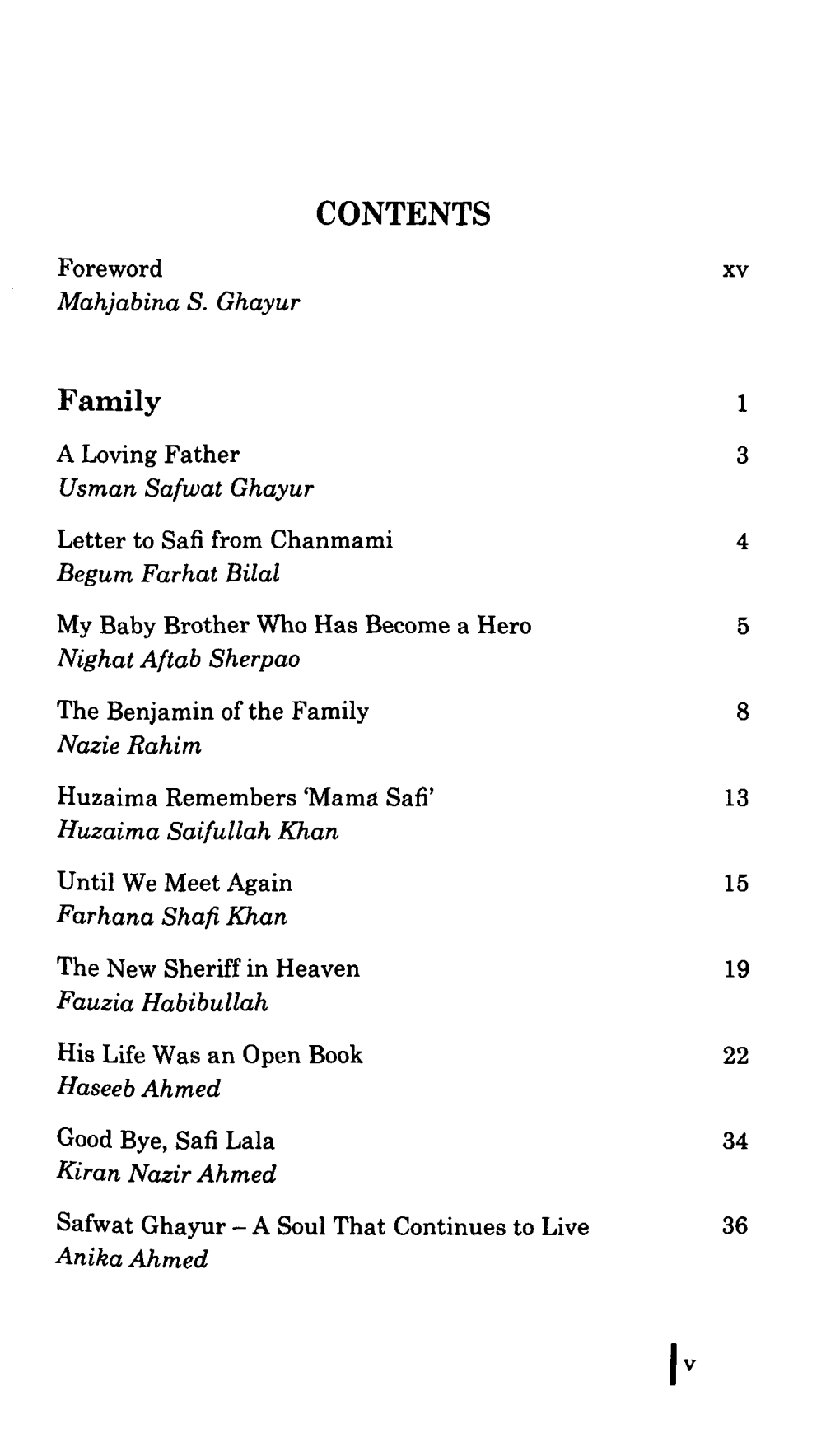 CONTENTS Foreword Xv Mahjabina S