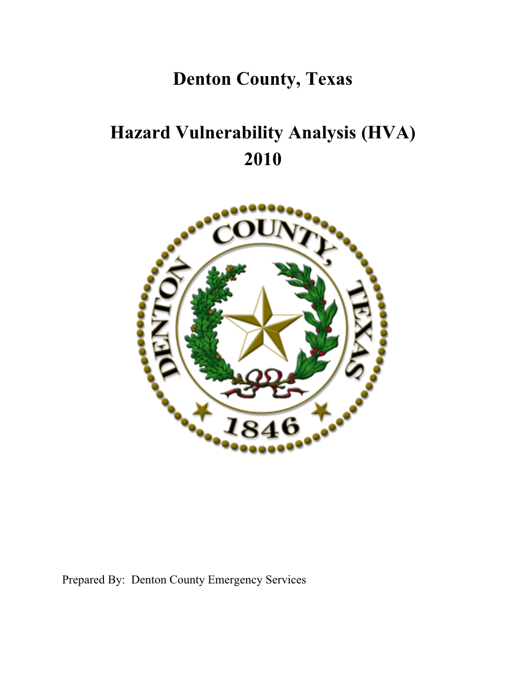 2010 Hazard Vulnerability Analysis for Denton County, Texas