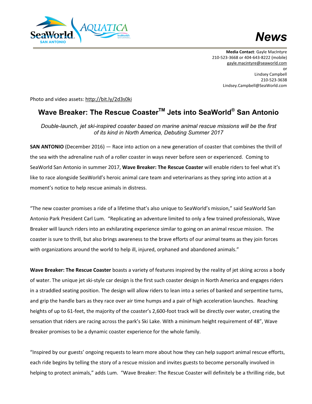 Wave Breaker: the Rescue Coaster Jets Into Seaworld San Antonio