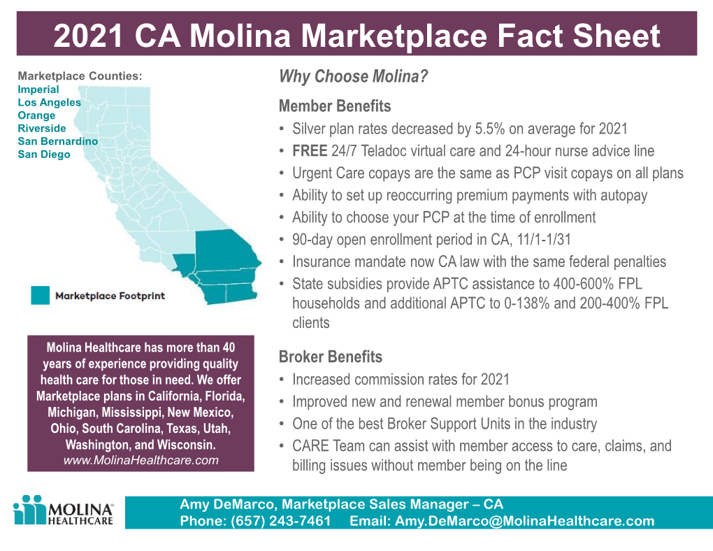 2021 CA Marketplace State Fact Sheet
