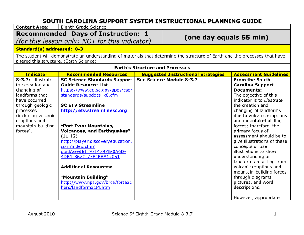 South Carolina Support System Instructional Planning Guide s10