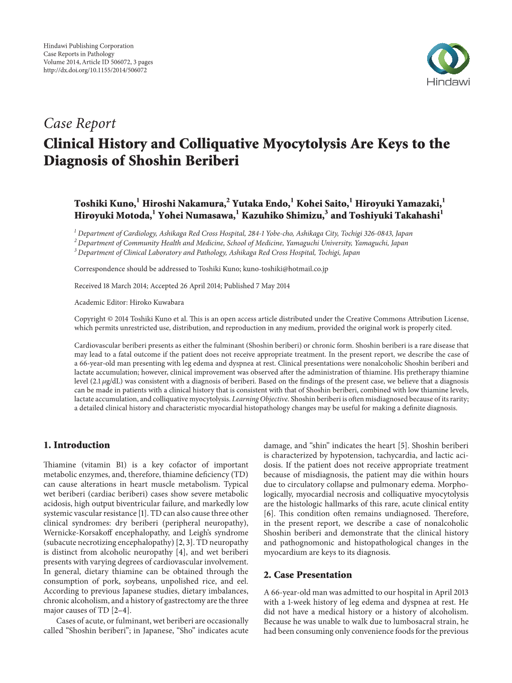 Clinical History and Colliquative Myocytolysis Are Keys to the Diagnosis of Shoshin Beriberi