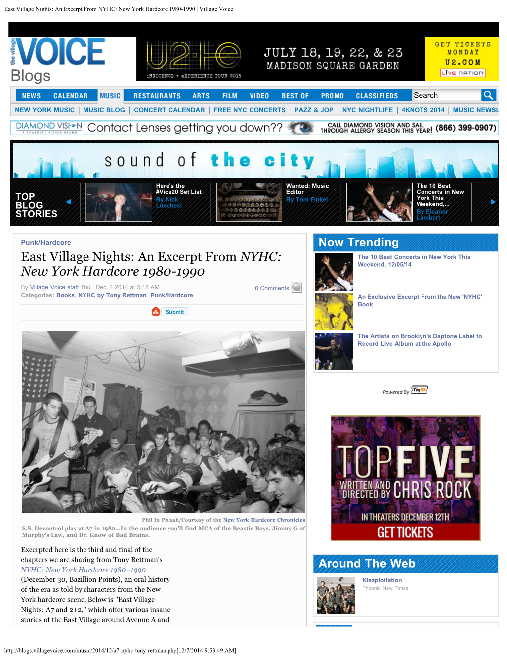 East Village Nights: an Excerpt from NYHC: New York Hardcore 1980-1990 | Village Voice