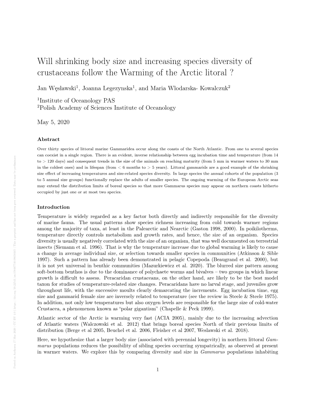 Will Shrinking Body Size and Increasing Species Diversity Of