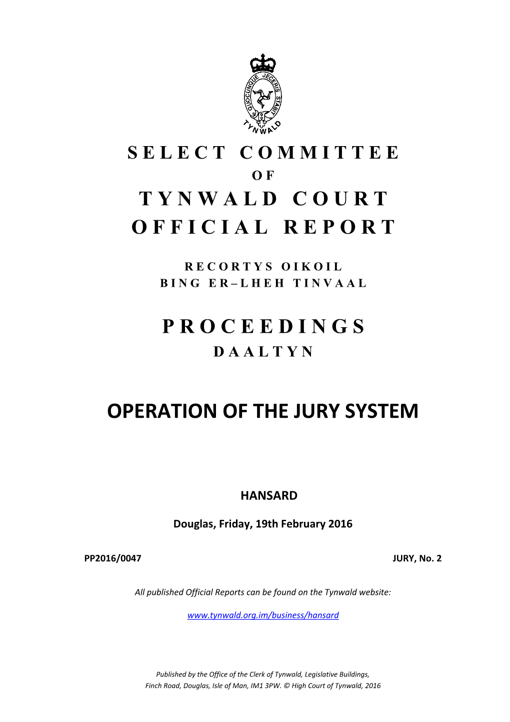 Operation of the Jury System