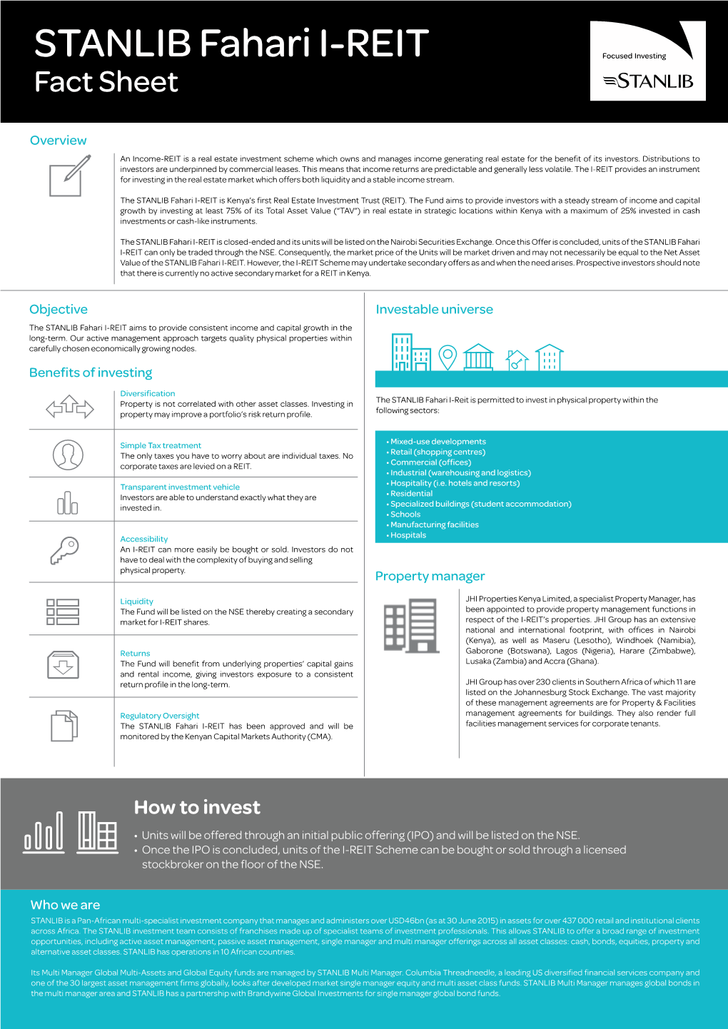 STANLIB Fahari I-REIT Fact Sheet