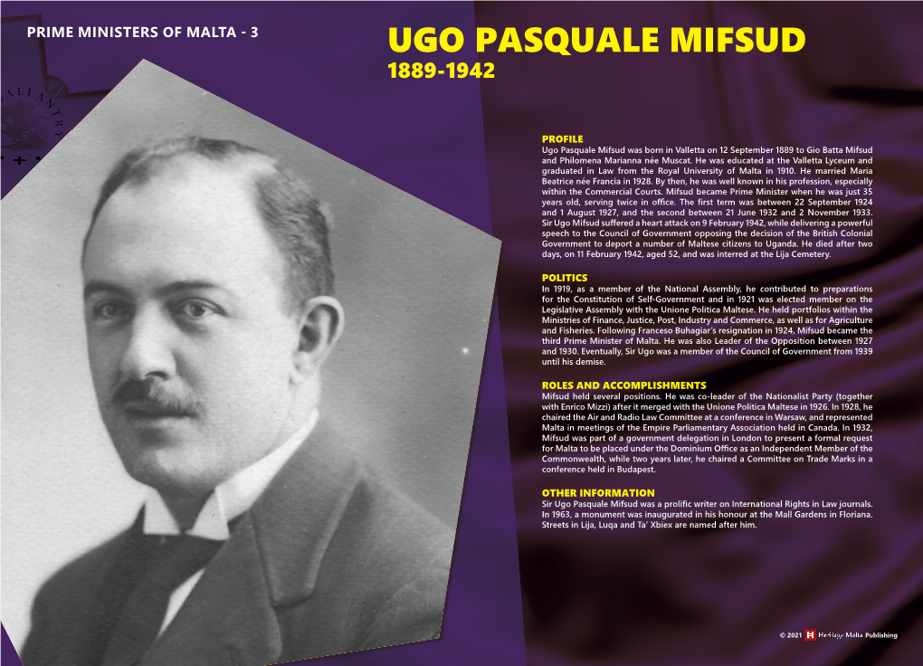 Ugo Pasquale Mifsud 1889-1942
