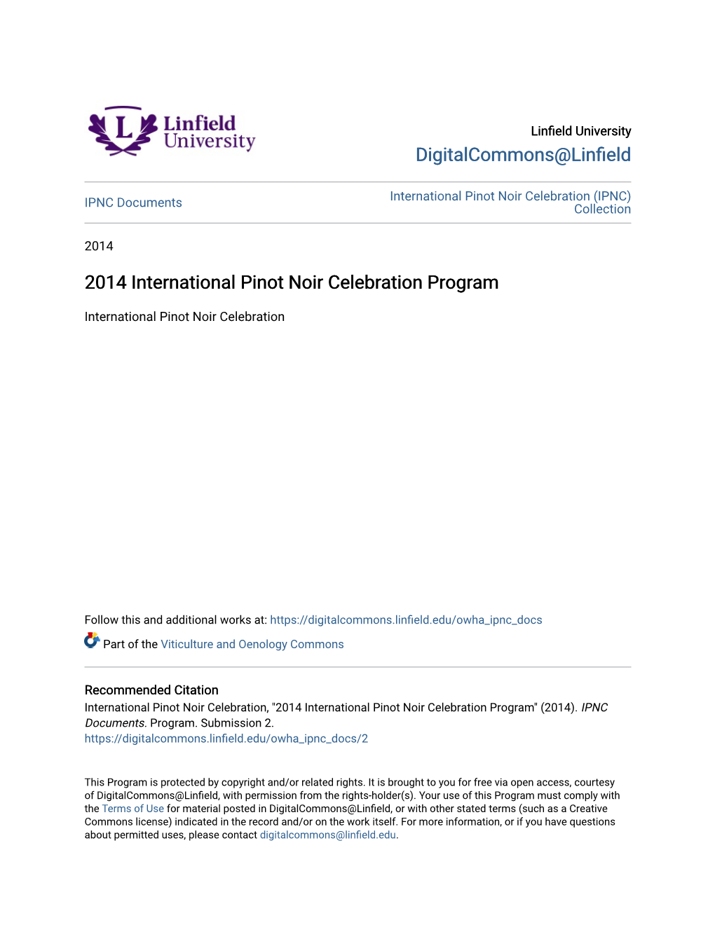 2014 International Pinot Noir Celebration Program