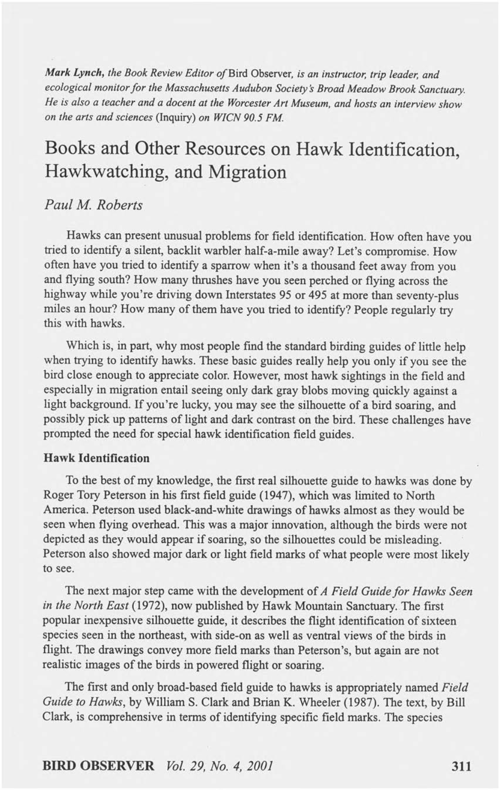 Books and Other Resources on Hawk Identification, Hawkwatching, and Migration