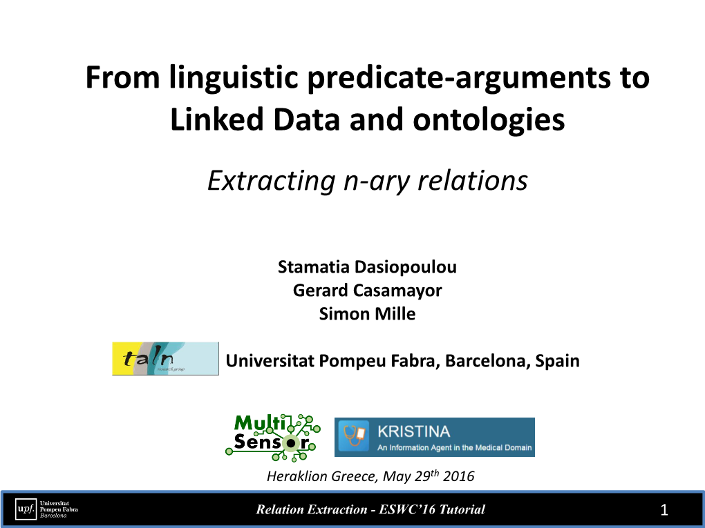 From Linguistic Predicate-Arguments to Linked Data and Ontologies