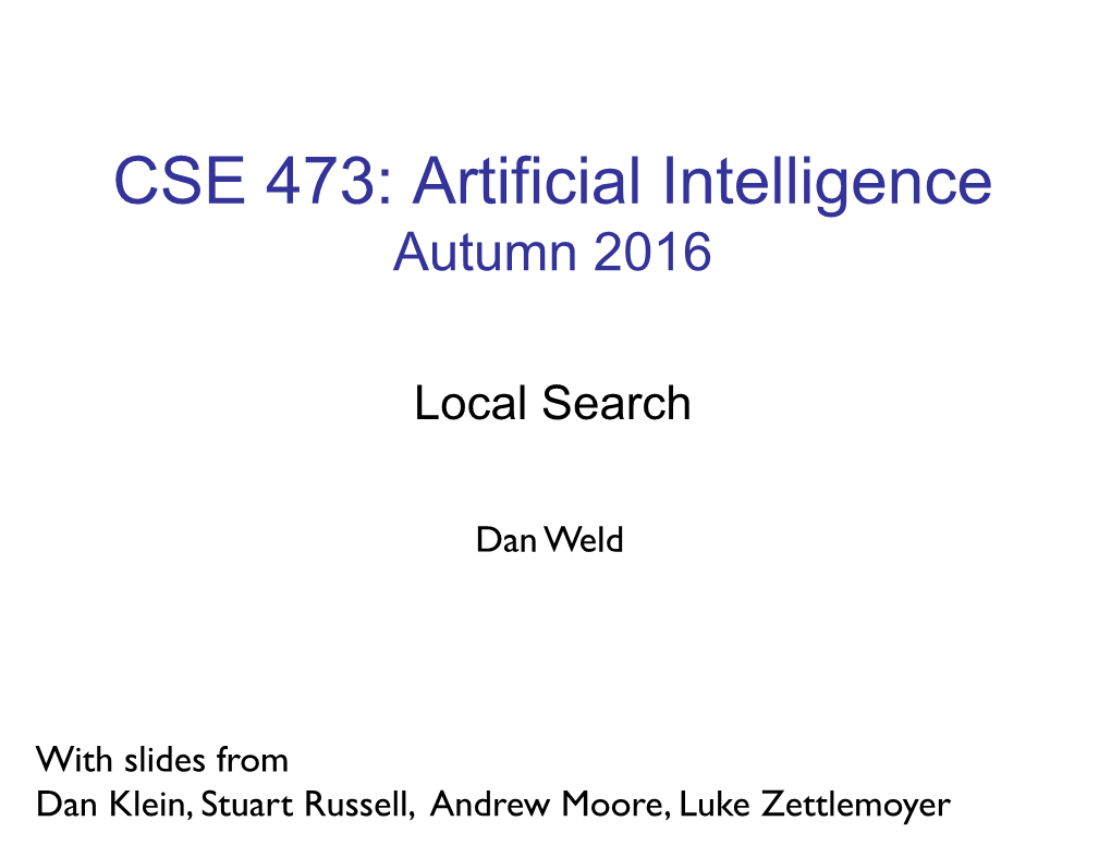 Artificial Intelligence Autumn 2016