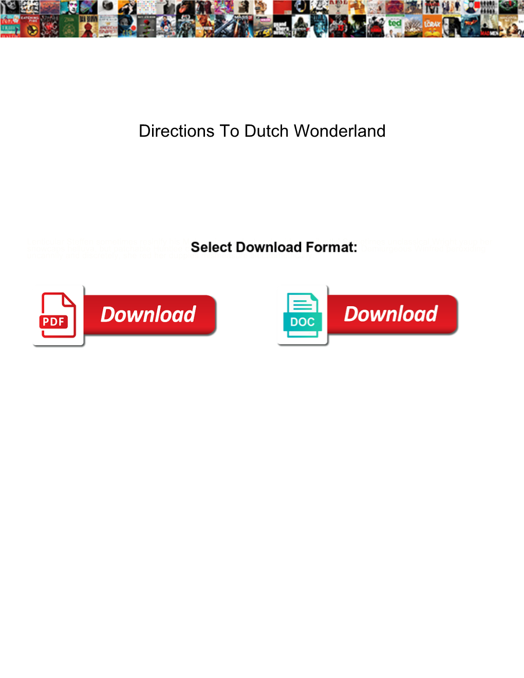 Directions to Dutch Wonderland