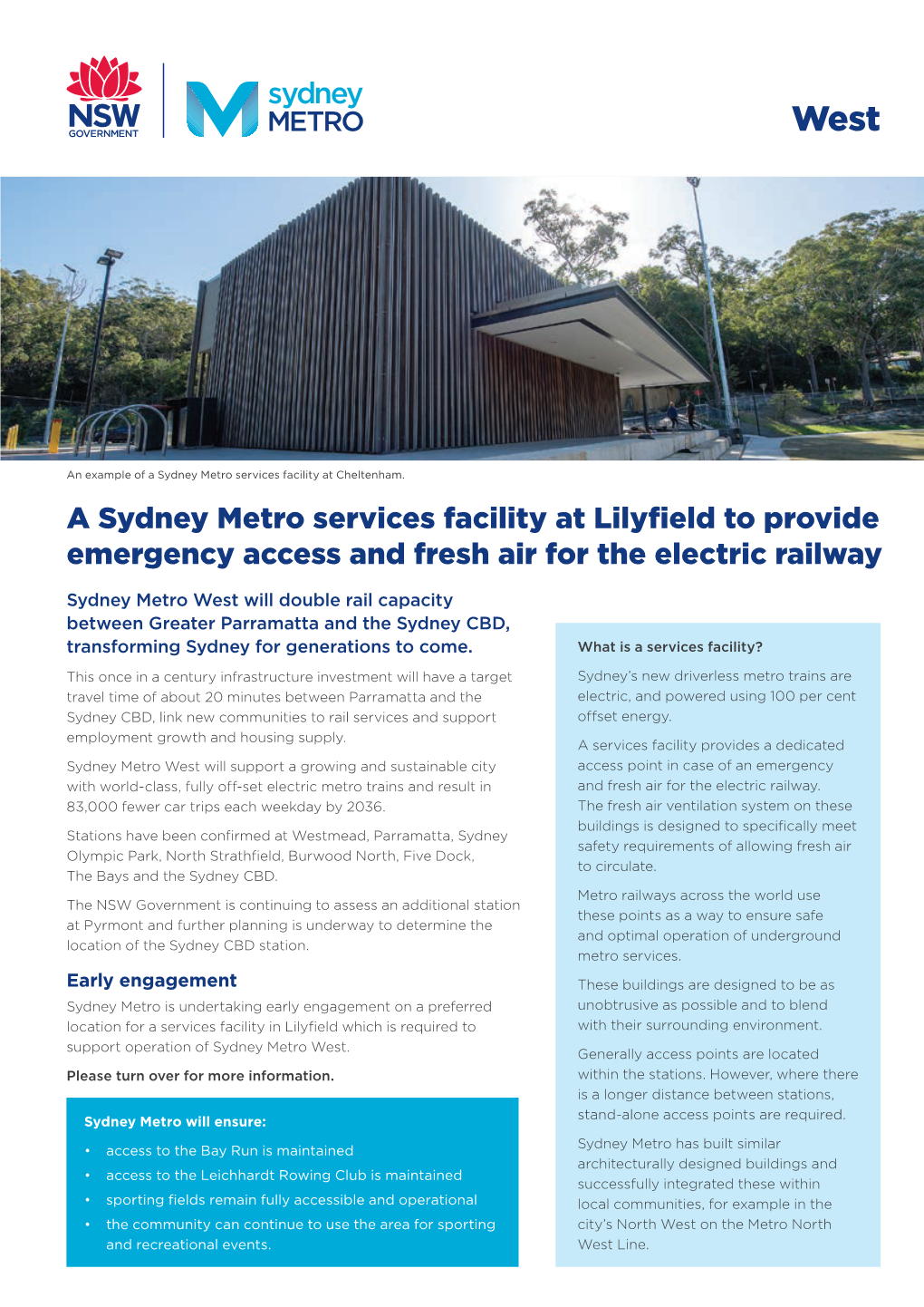 Sydney Metro West, Proposed Services Facility at Lilyfield