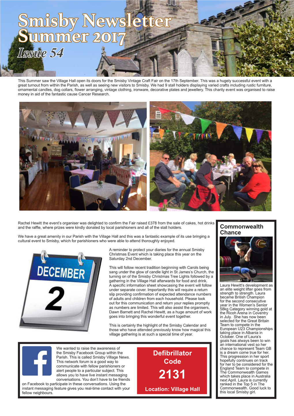 Smisby Newsletter Summer 2017 Issue 54