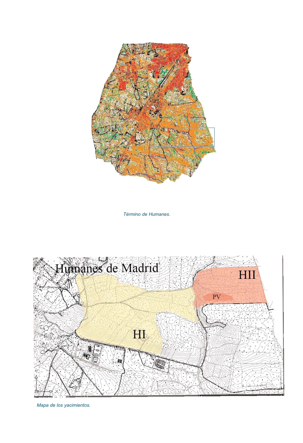 Mapa De Los Yacimientos. Término De Humanes