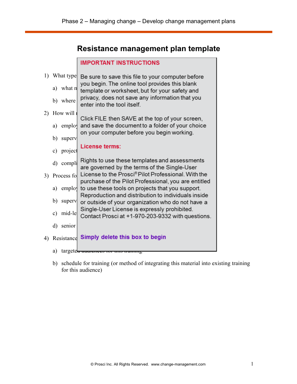 Resistance Management Template