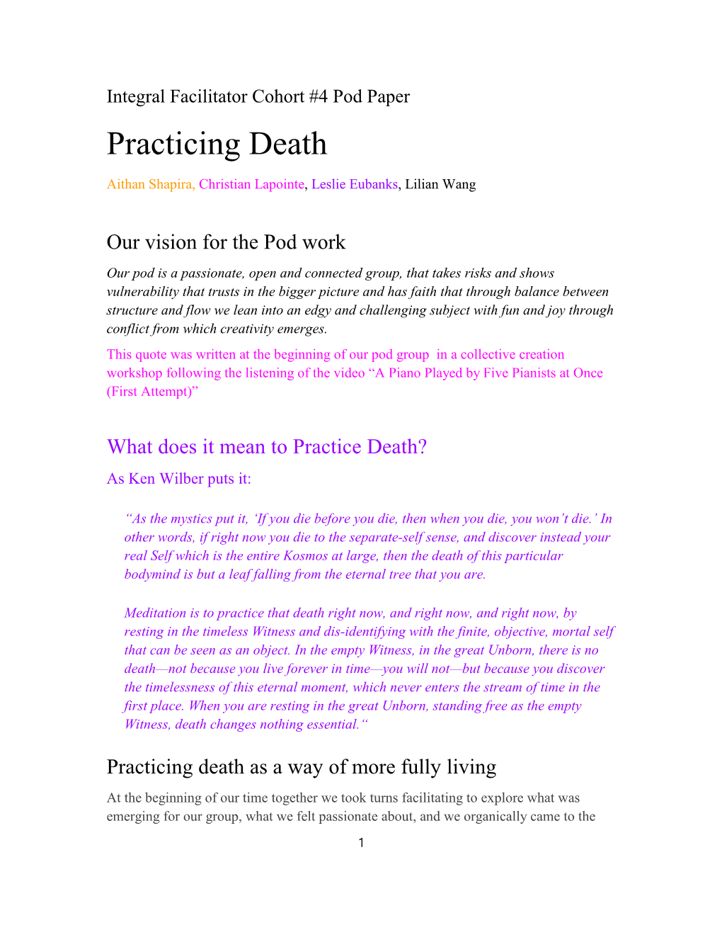 Practicing Death